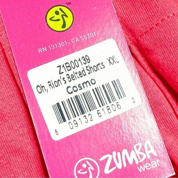 Zumba NWT! Women's Oh, Rion’s Belted Shorts in Cosmo Pink Dance Fitness Size XXL - Picture 4 of 5